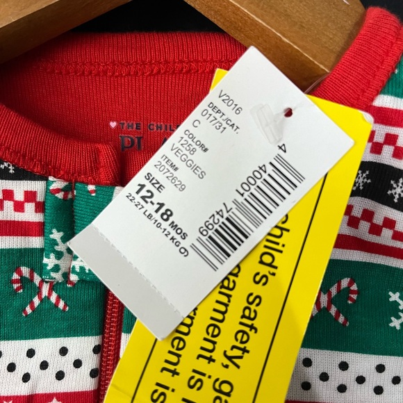 The Children’s Place Christmas Holiday One Piece Onesie Pajamas NWT Y - Picture 5 of 7